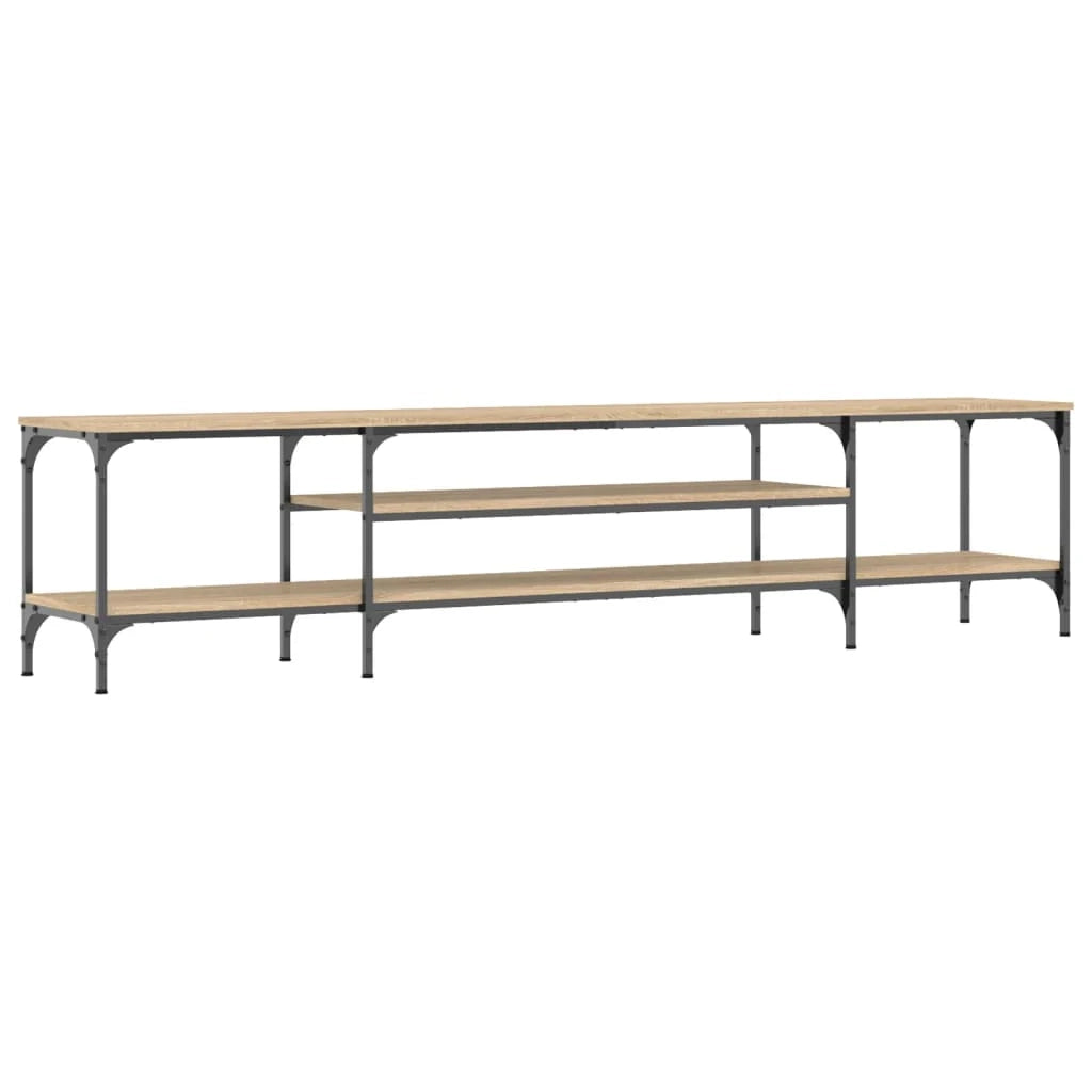 Mobile TV multimediale mensola per TV credenza per TV sala da pranzo soggiorno camera da letto rovere Sonoma 201 x 35 x 45 cm legno ingegnerizzato e ferro rovere Sonoma 02_0027517