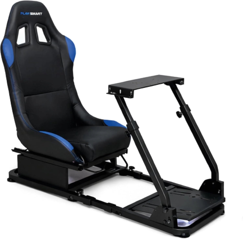 EGOTECH Smart Racing Seat Simulatore di guida con seduta incorporata, Pieghevole Postazione Simulatore Guida Supporto da Corsa Racing Regolabile Cabina di Guida