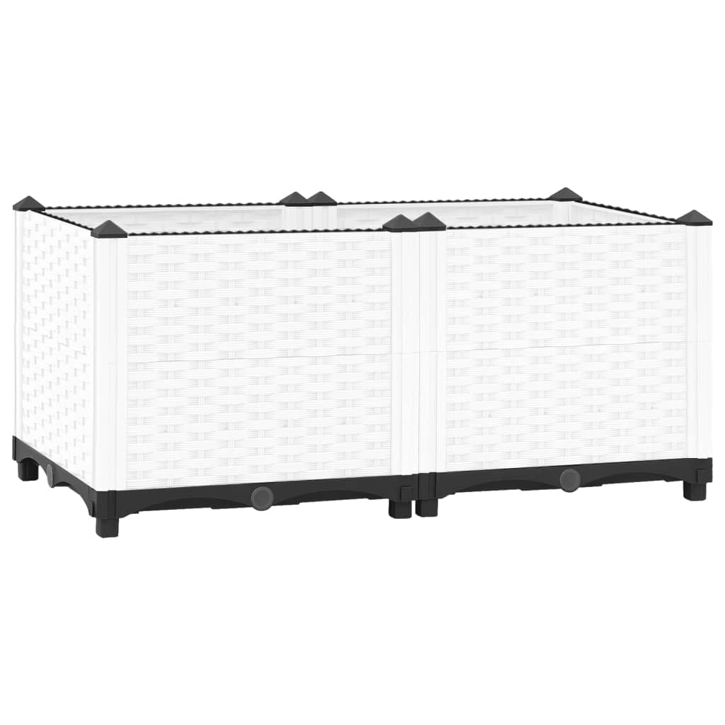 Fioriera rialzata per piante fiori terrazza giardino 80 x 40 x 38 cm polipropilene bianco 02_0039239