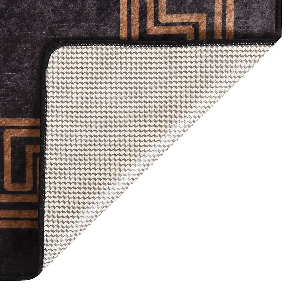 Tappeto Lavabile 190x300 cm Nero e Oro 337932