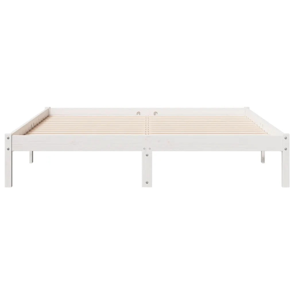 Letto Extra Lungo senza Materasso Bianco 140x220 cm in Pino