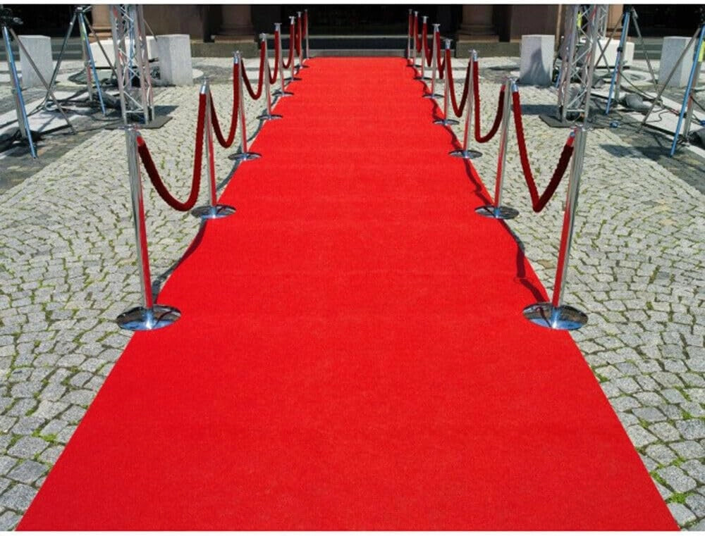Passatoia Moquette Rossa 100x3000 Cm Antiscivolo Cerimonia Evento Fiera Corridoio Negozio Marciapiede