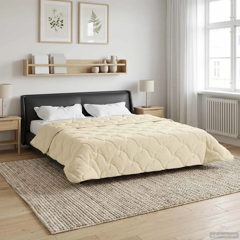 Duvet Estivo Crema 200 x 240 cm Microfibra e Fleece Teddy