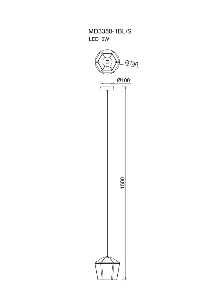 Lampada a sospensione tonda vetro fumé LED 6W COLORE Zuma Line