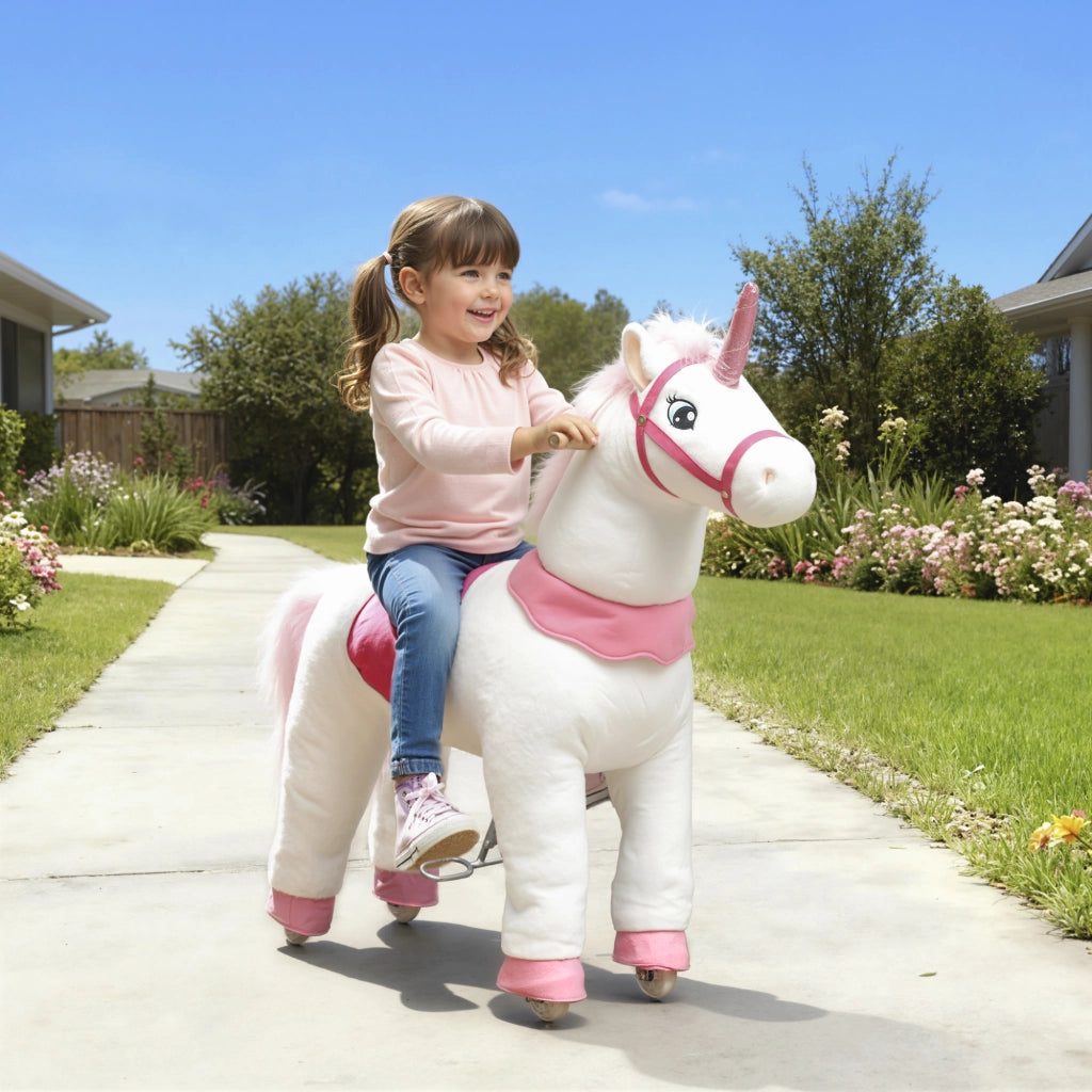 Cavallo a Dondolo per Bambini ¨C zephmum ¨C Bianco, Tessuto