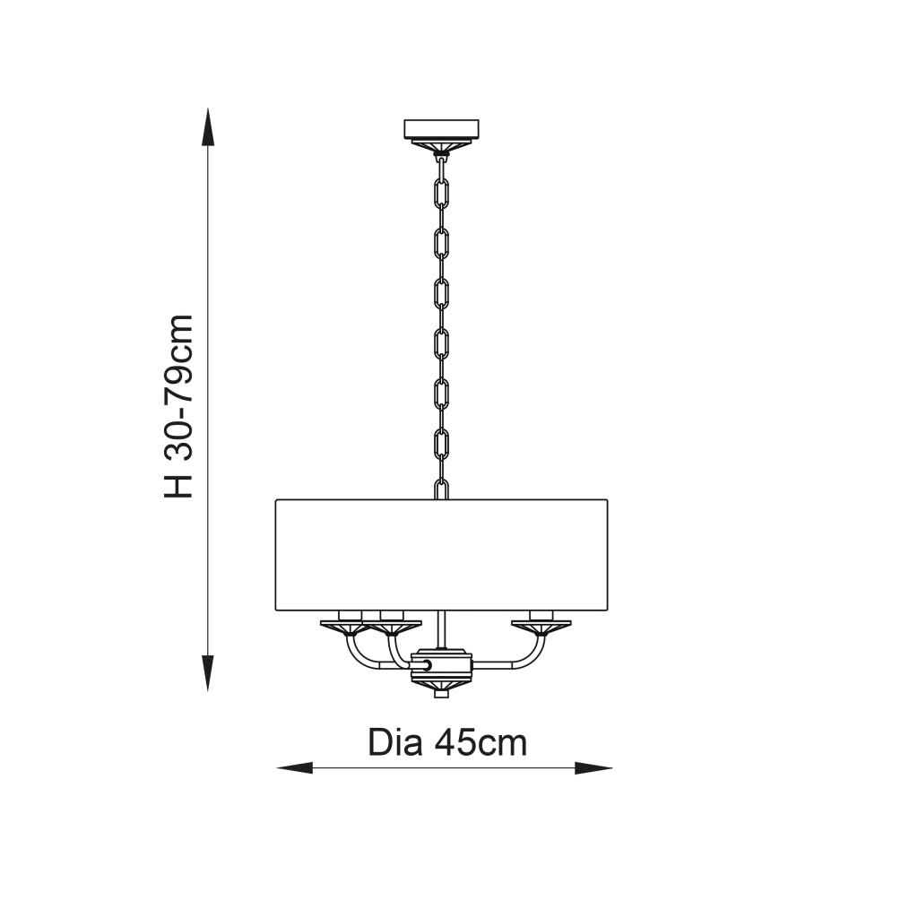 Lampadario a sospensione 3 luci ottone E14 Endon Nixon