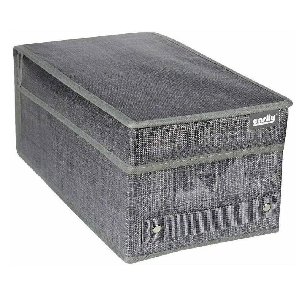 Trade Shop - Scatola Portadocumenti Da Ufficio Box Organizer Portatutto 18 X 33 X 15 Cm 69689 -