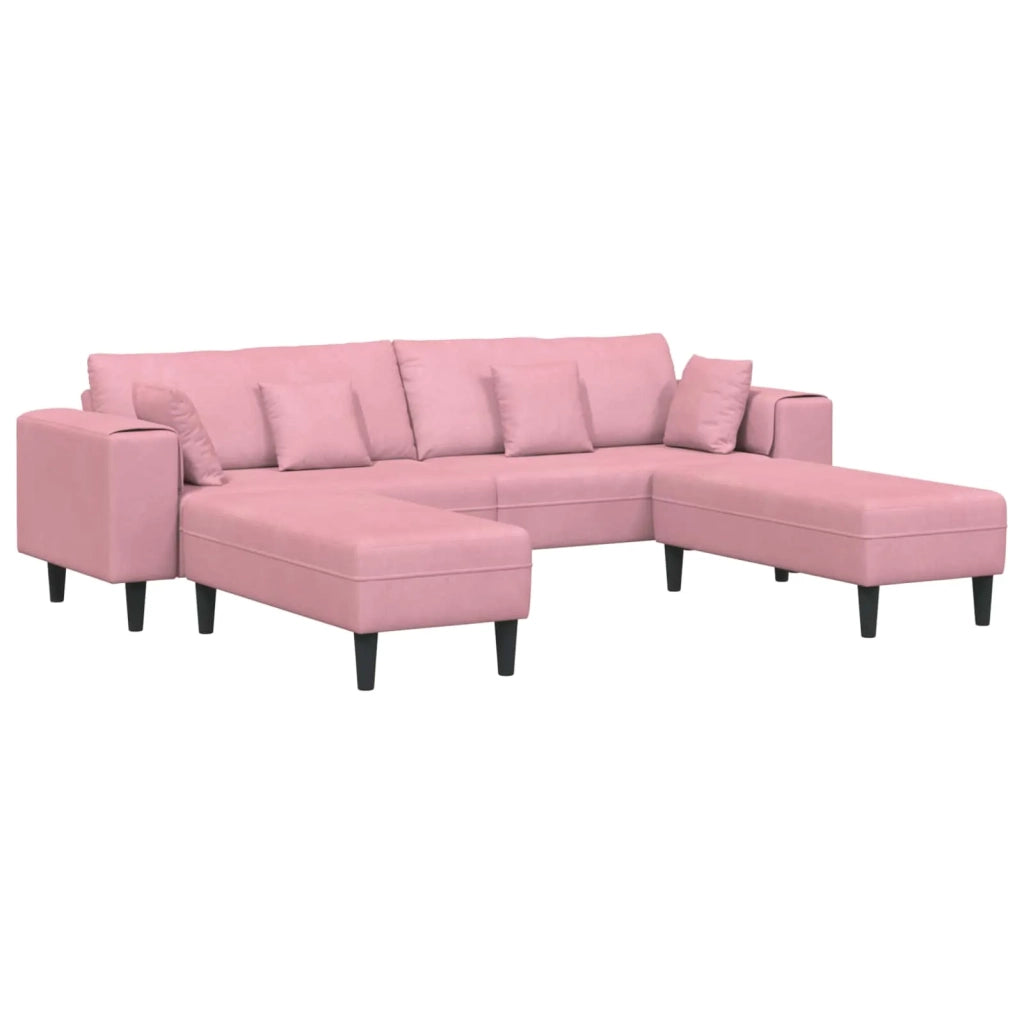 Divano 3 pcs Rosa 250 x 188 x 76 cm Velluto 3335175