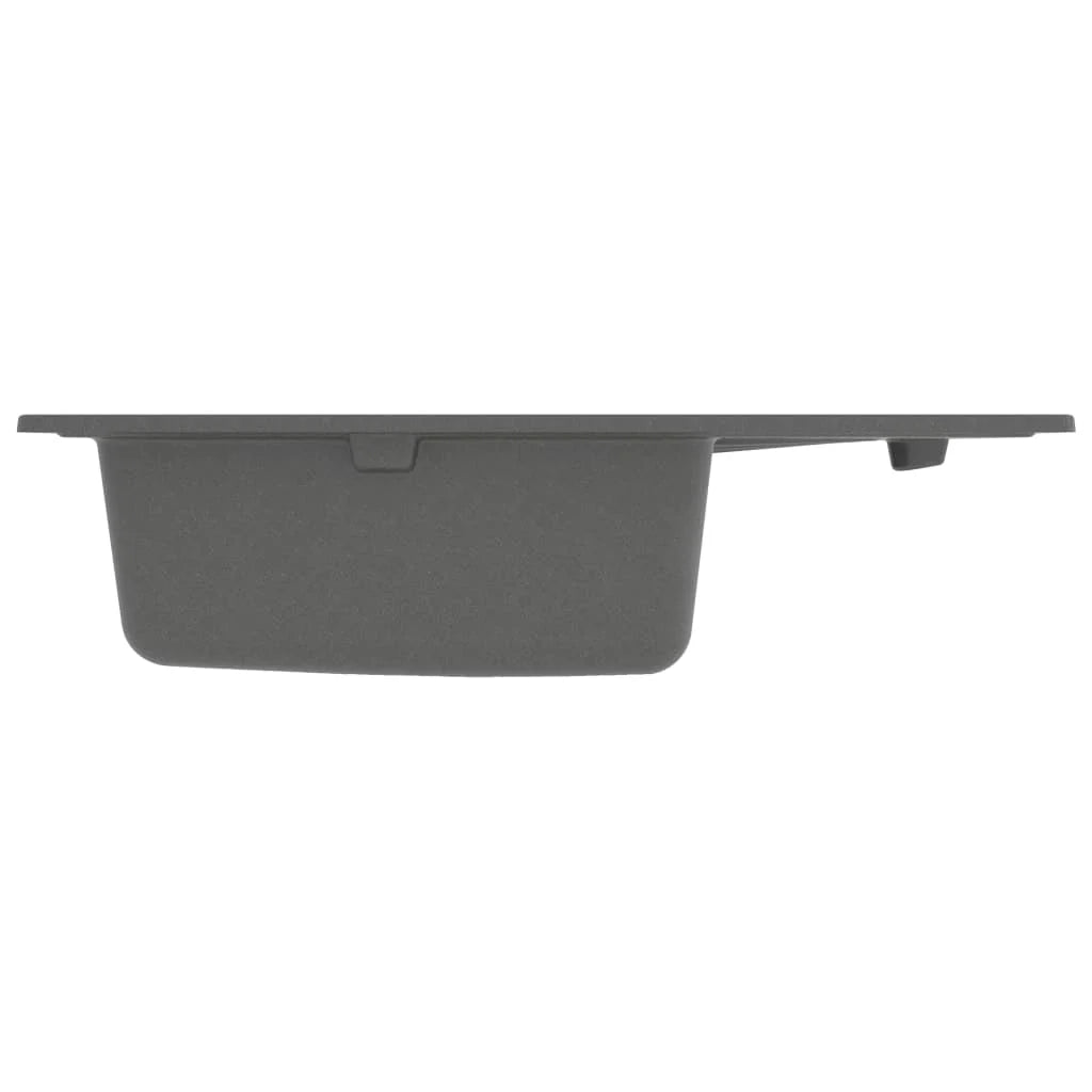 Lavello da cucina con foro troppopieno 58 x 44 cm granito grigio 02_0002422
