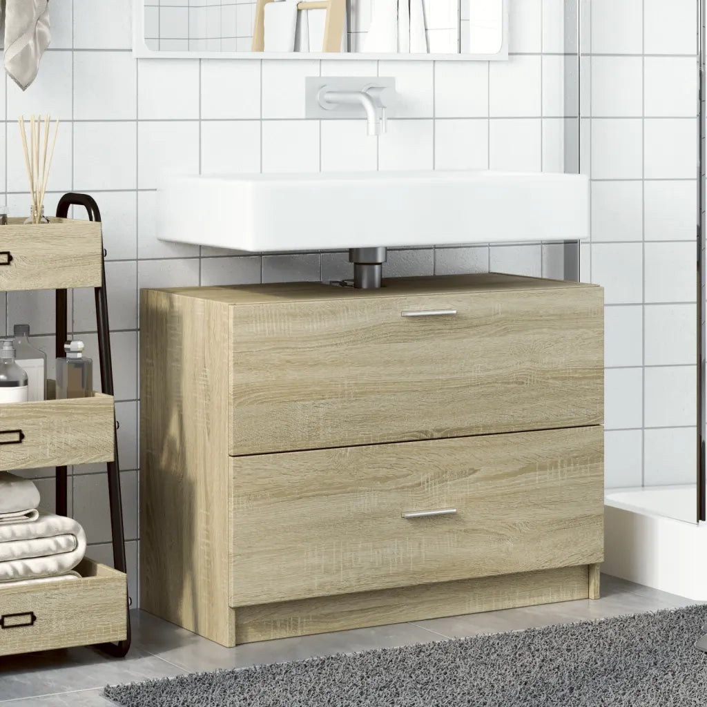 vidaXL Mobile Sottolavabo Rovere Sonoma 78x37x59 cm in Truciolare