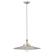 Lampadario Industrial Minimal B&W Metallo Smaltato Bianco 1 Luce E27 42Cm