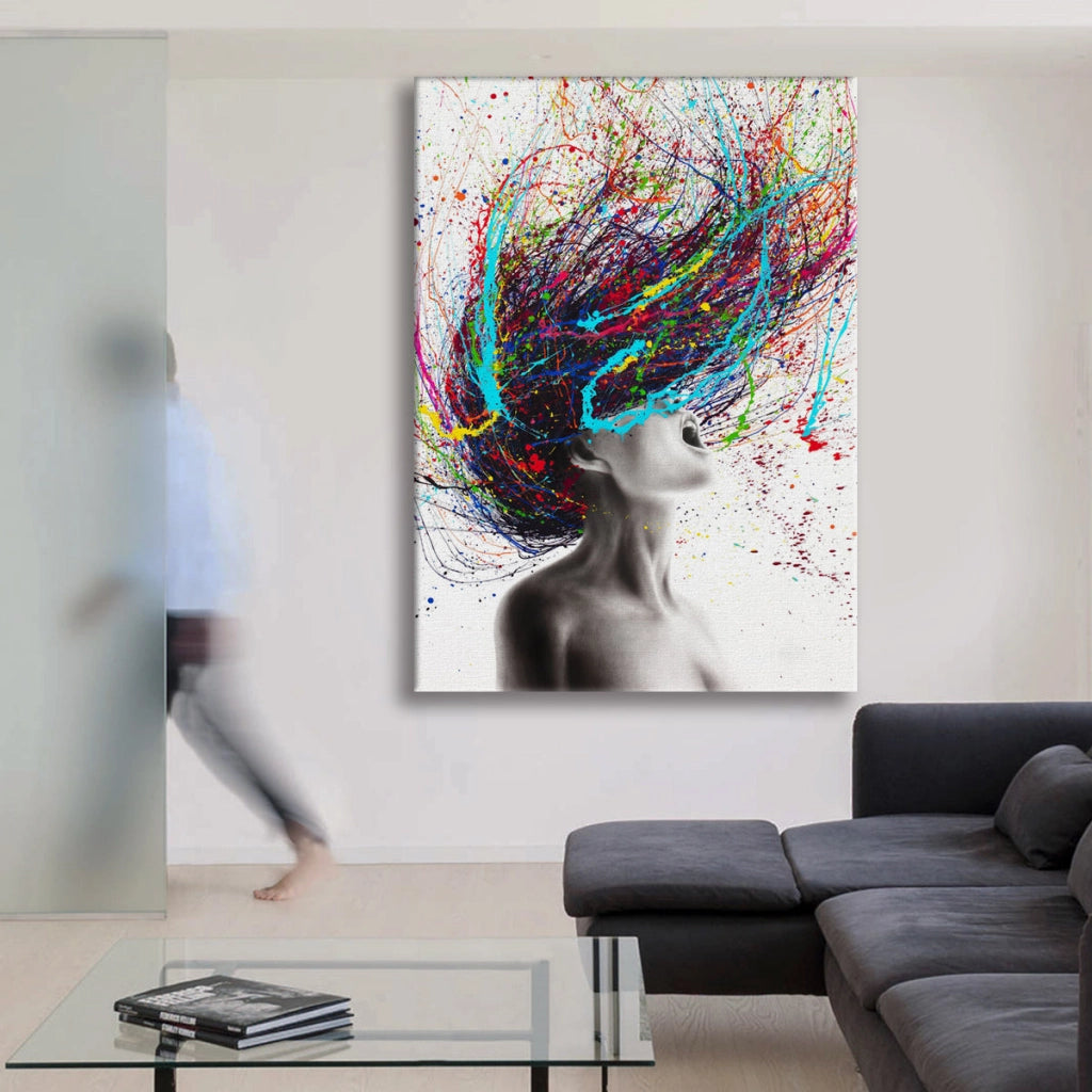 Brainstorm -  Quadro Canvas Contemporaneo su telaio in legno Misura: 50x70 cm