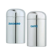 Set 2 Barattoli da cucina in acciaio 1 kg Zucchero + Caffe'