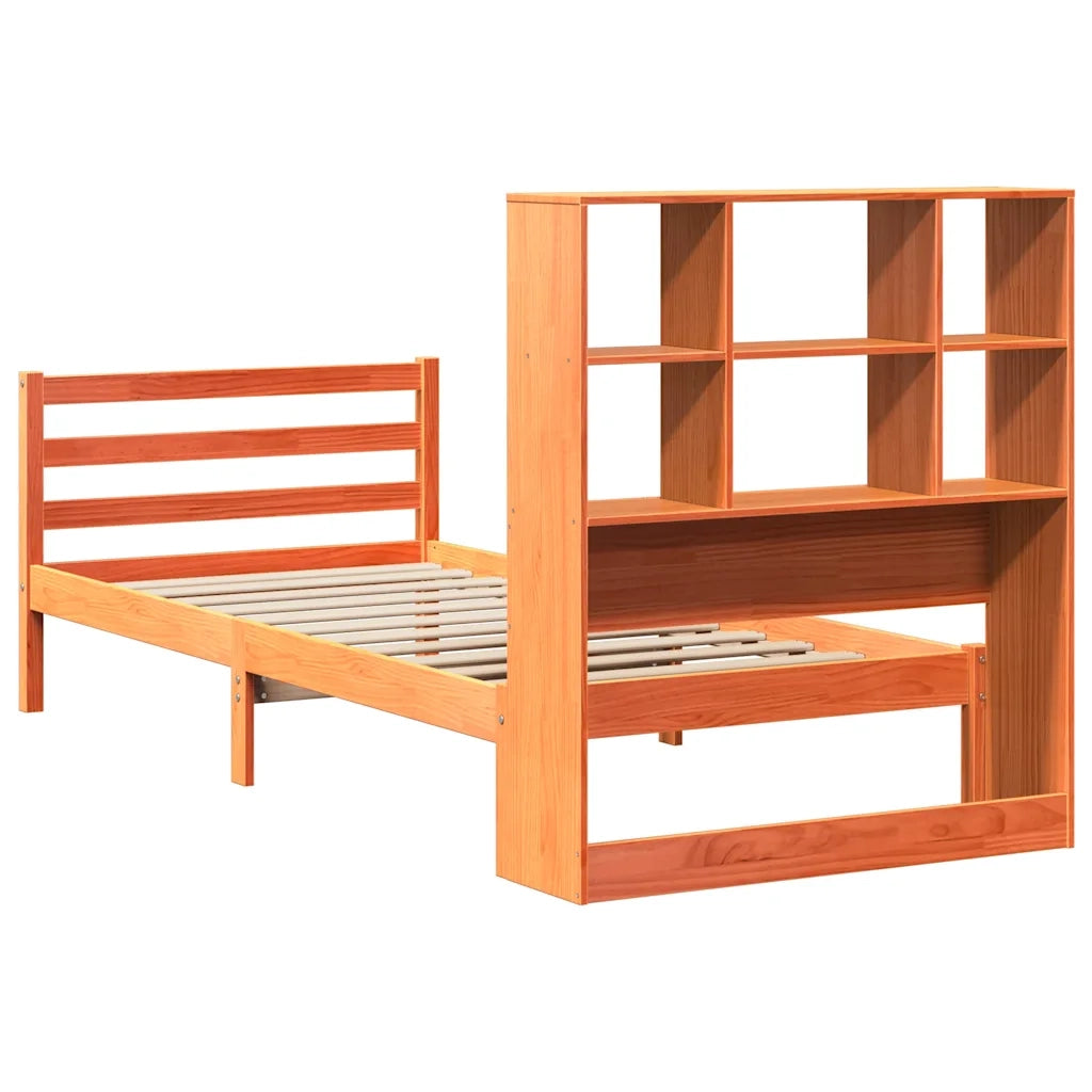 Letto Libreria senza Materasso Marrone Cera 100x200 cm Legno 3321915