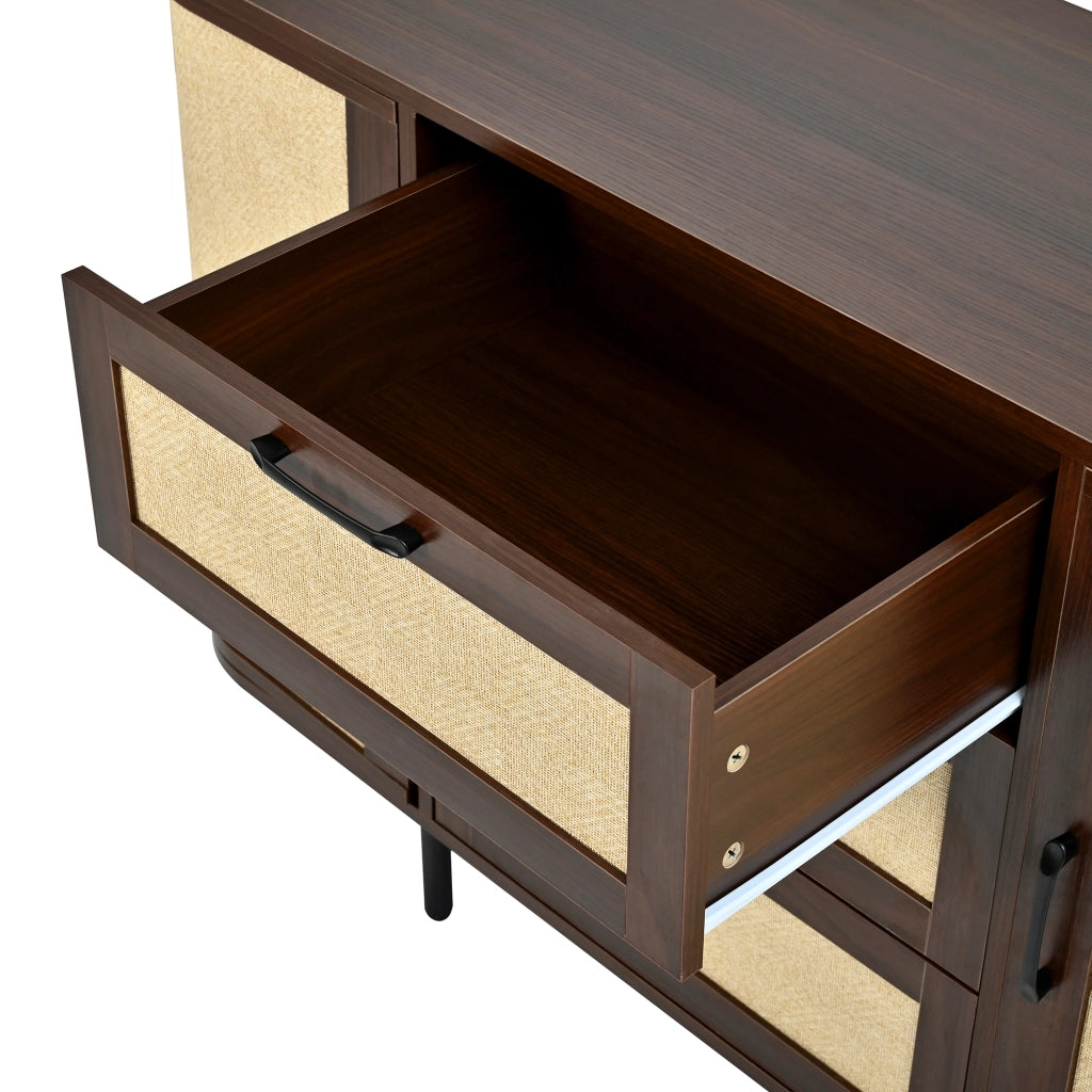 Credenza 120.0x40.0x82.0 cm con 2 ante e 3 cassetti in MDF noce