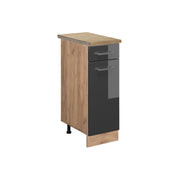 Vicco Mobiletto base per cucina Antracite lucido 30 cm , PL Rovere