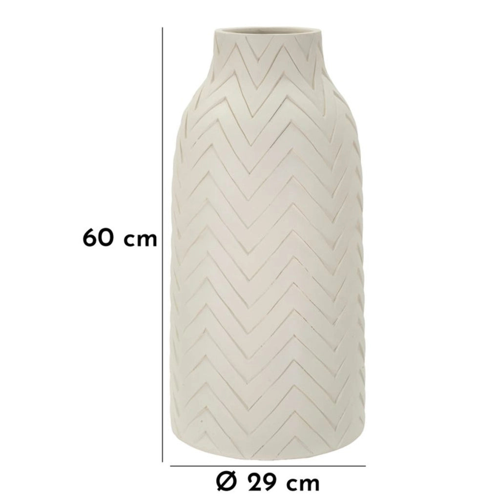 Vaso Decorativo VKH813, Beige, Poliresina, 29x29x60 cm