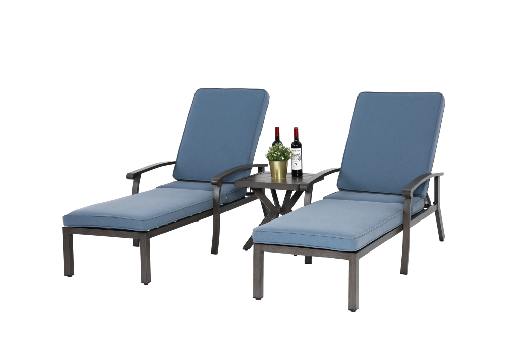 SDRAIO REGOLABILE 204x58x100/30 cm Alluminio Blu con cuscino