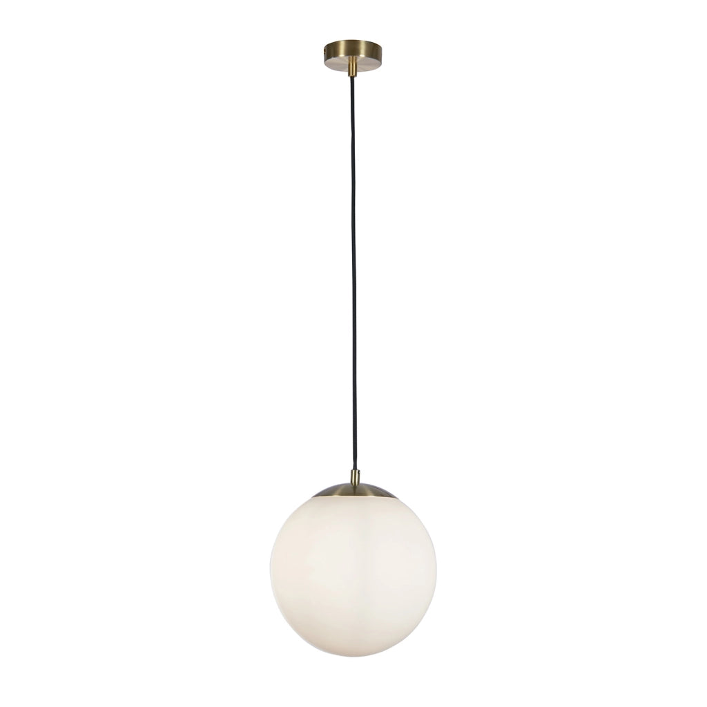 Sospensione Contemporanea Atomo 2 Acciaio Ottone Vetro 1 Luce E27 D33Cm