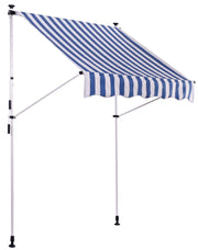 Tenda da sole Westerly con morsetto 350x120 cm,Bianco/blu