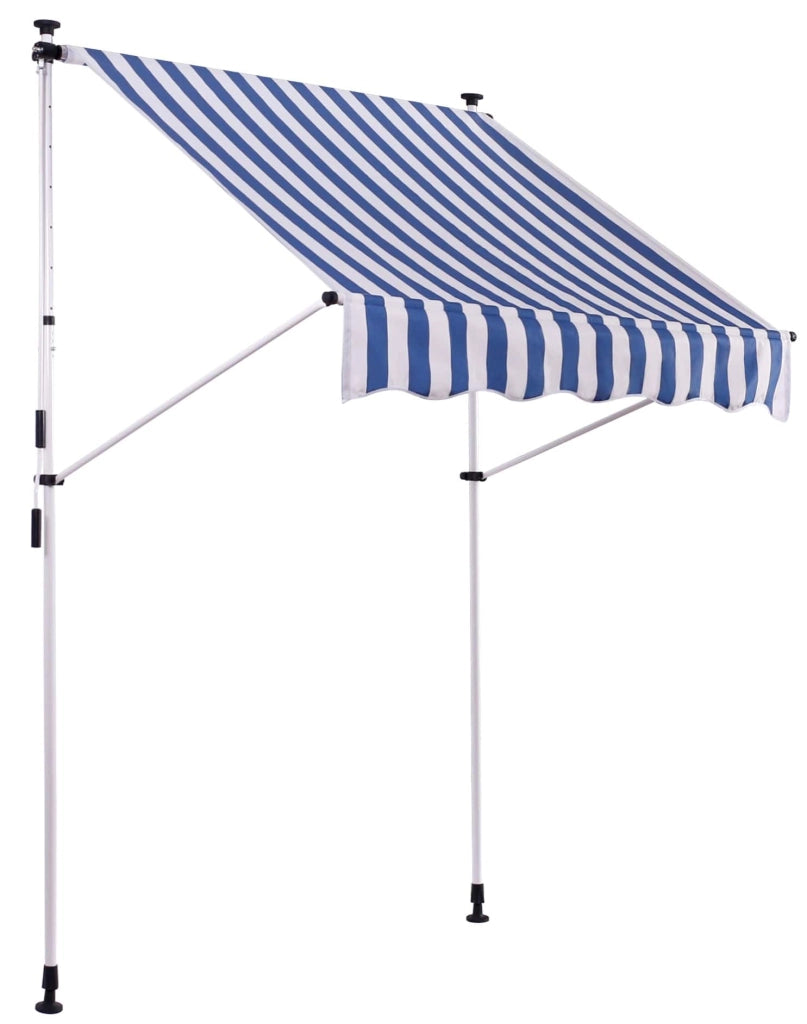 Tenda da sole Westerly con morsetto 350x120 cm,Bianco/blu