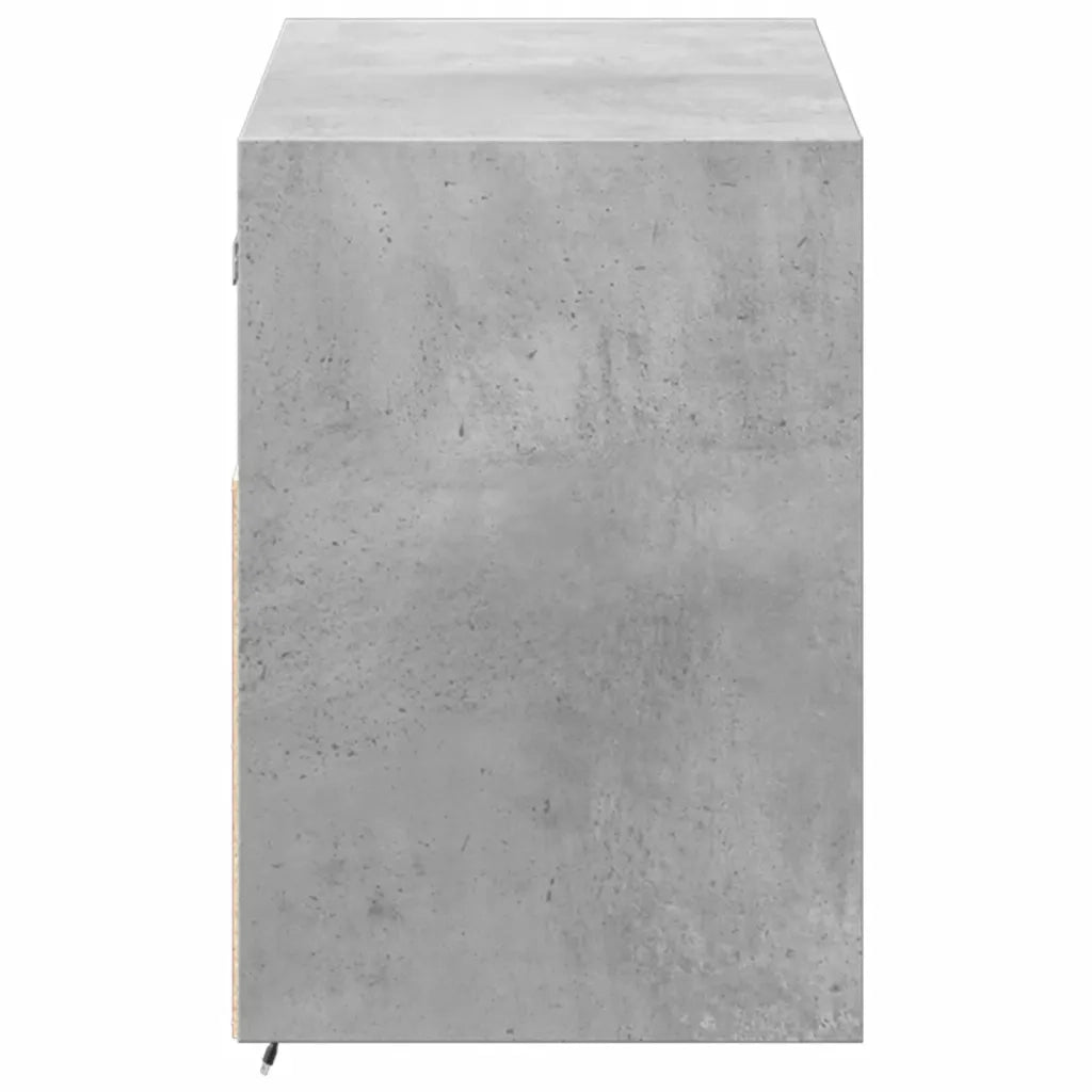 Mobile TV a Parete con Luci LED-Mobile TV a Muro Grigio Cemento 100x31x45 cm 485277