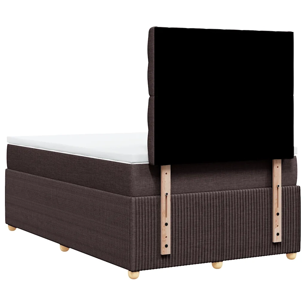 Giroletto a Molle con Materasso Marrone Scuro 120x200cm Tessuto 3294333