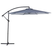 Ombrellone da giardino in tessuto grigio acciaio 300 cm resistente agli agenti atmosferici