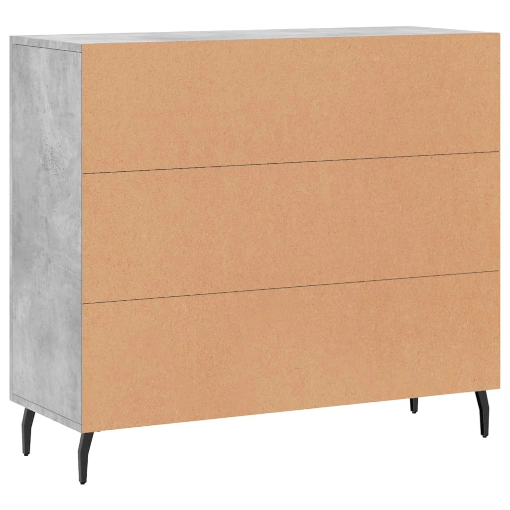 Buffet credenza cassettiera armadio mobile contenitore organizer per cucina soggiorno salotto 90 x 34 x 80 cm legno ingegnerizzato grigio 02_0032117
