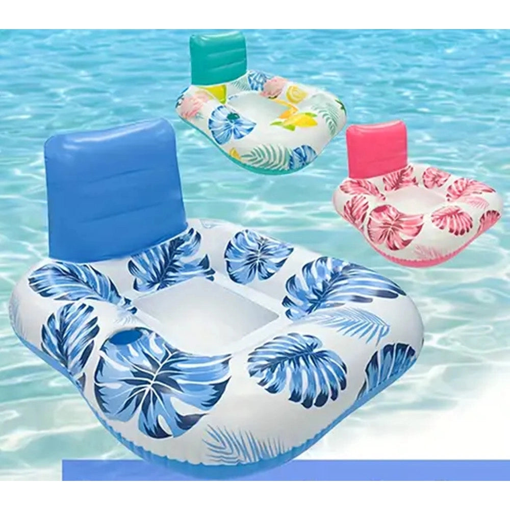 Trade Shop - Poltrona Con Schienale Gonfiabile Galleggiante Ad Acqua Piscina Mare 140x115cm 628532 -