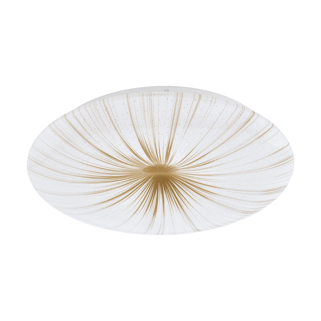Plafoniera Contemporanea Nieves 1 Acciaio Bianco Luce Led Integrato 19,5W