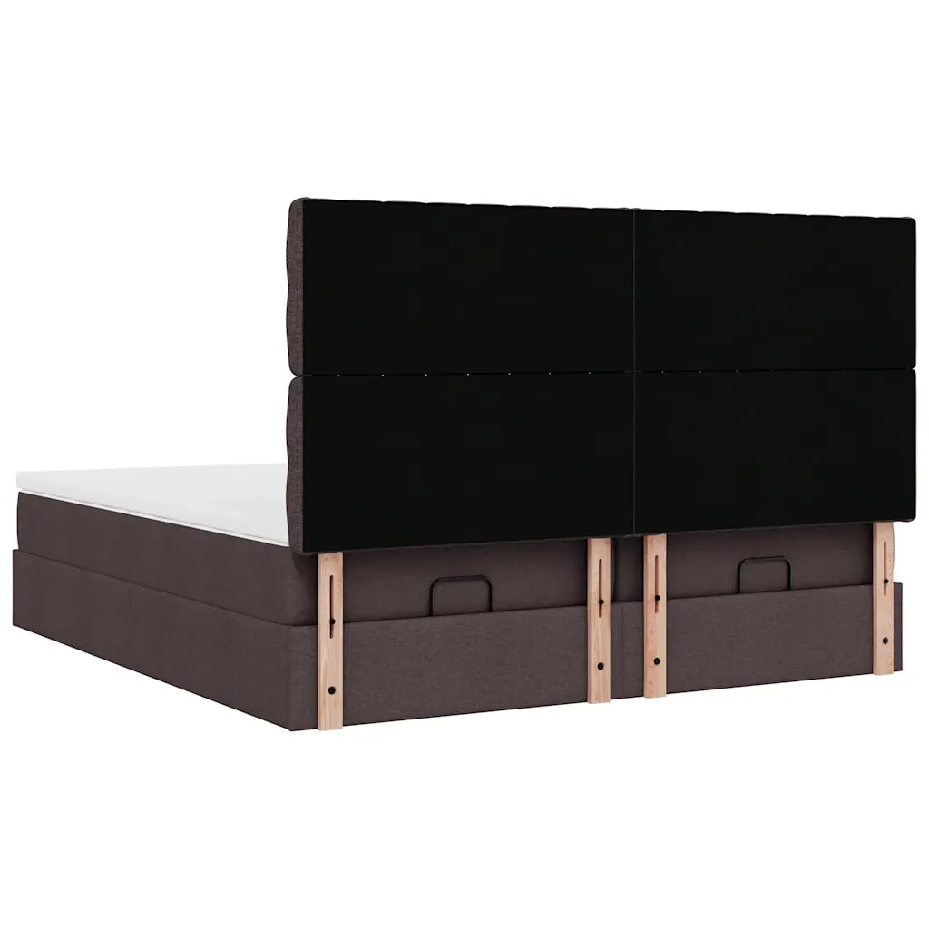 vidaXL Struttura Letto Pouf con Materassi 180x200 cm in Tessuto