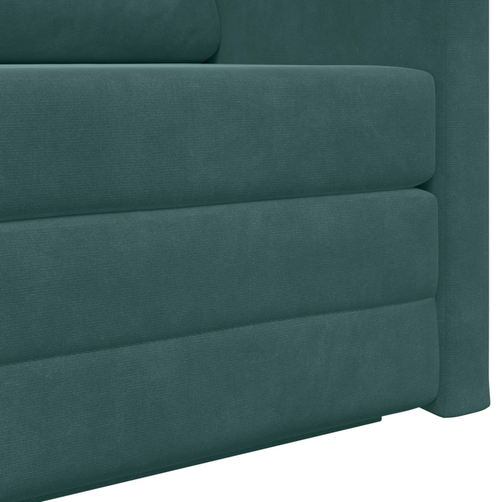 Divano Letto a Terra 2-in-1 Verde Scuro 124x204x61 cm Velluto