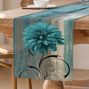 Tavolo da Caffè con Disegno di Fiori e Campo Rustico in Olio su Tavolo da Caffè con Accenti Decorativi 40 x 240 cm per Cucina, Vacanze, Feste e Matrimoni