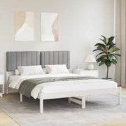 Letto con Testiera Rivestita Grigio chiaro 160 x 200 cm 878038