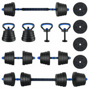 Set di Manubri 4-in-1 40kg Nero e Blu Cemento e sabbia di ferro CFW9875903