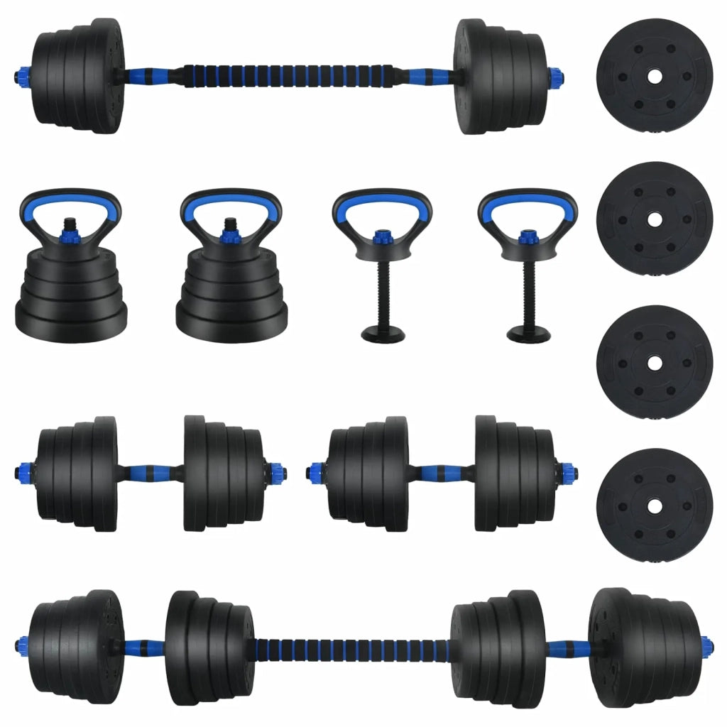Set di Manubri 4-in-1 40kg Nero e Blu Cemento e sabbia di ferro CFW9875903
