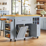 CARRELLO CUCINA con piano ribaltabile 143x75x91 cm Blu MDF e metallo