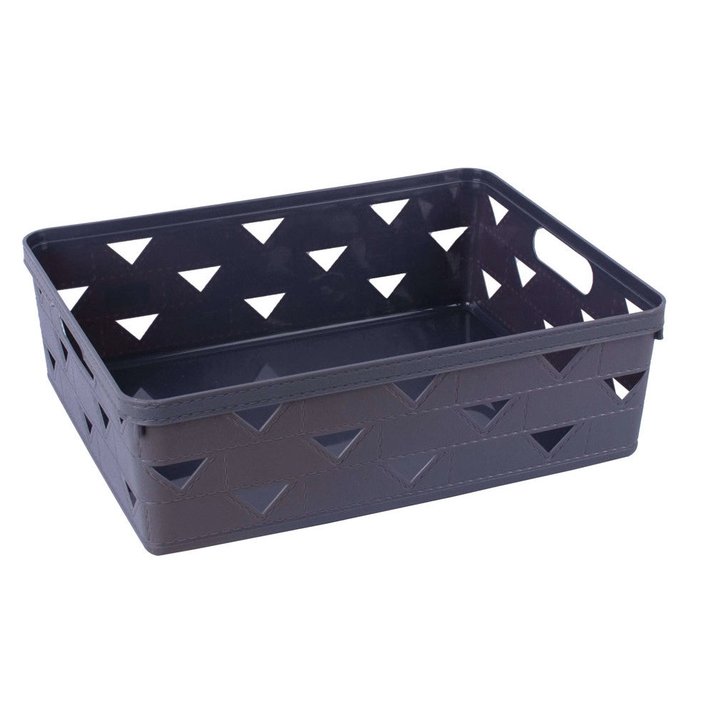 Trade Shop - Cesto Cestino Porta Tutto Oggetti Organizzatore Rettangolare 33x25.6x11 Cm 10716 -
