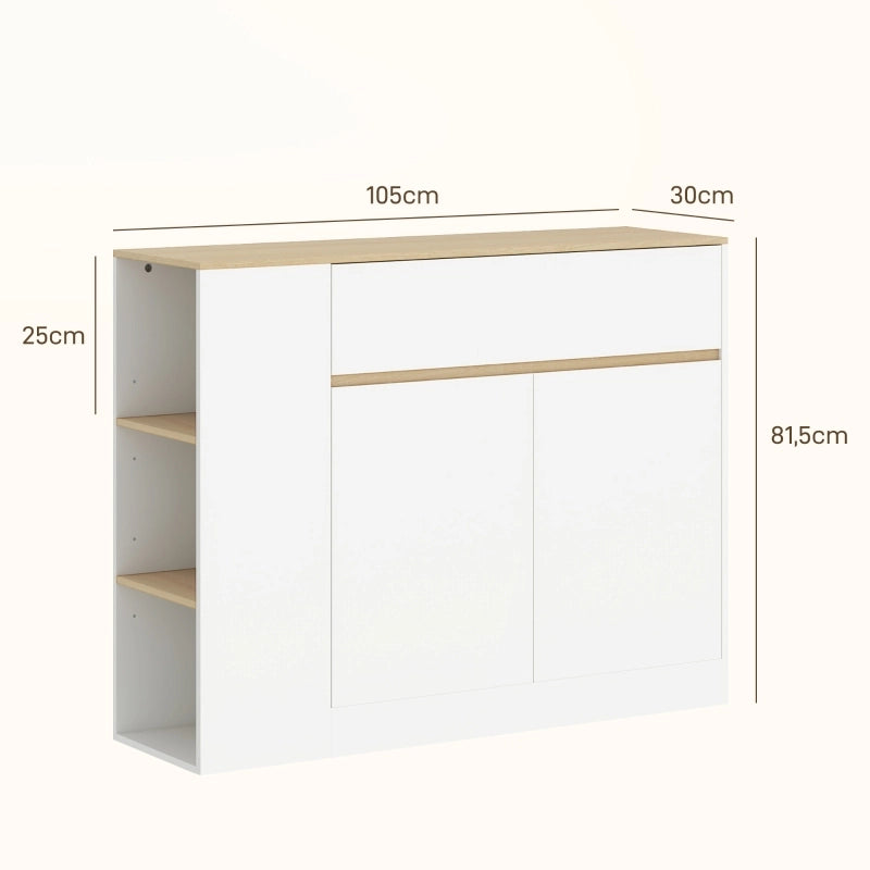 CREDENZA con ripiano regolabile 105 x 30 x 81,5 cm Bianco