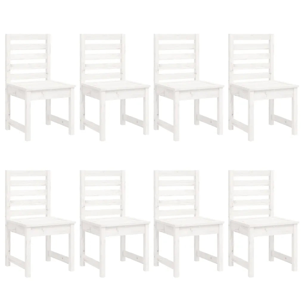 Set da Pranzo per Giardino 11pz Bianco Legno Massello di Pino 3154720