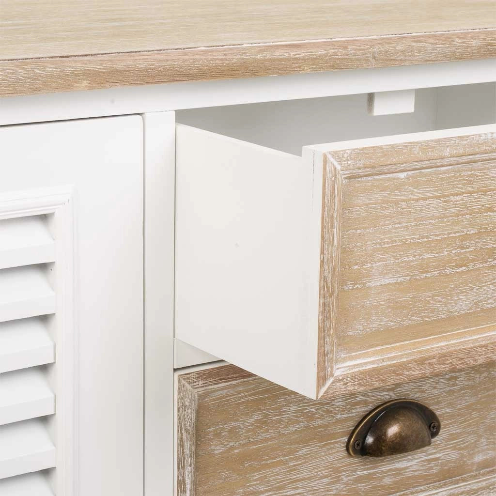 Credenza in legno bianco 124x40x80h