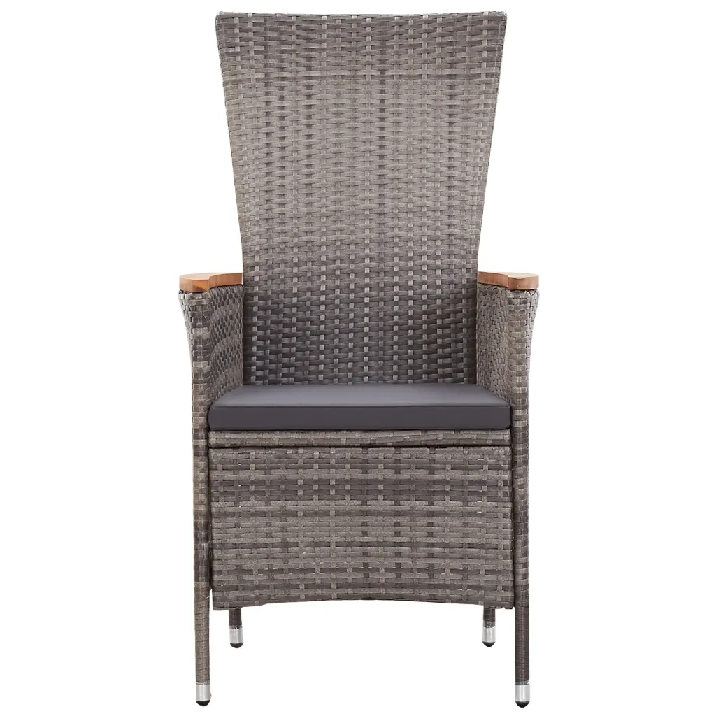 Set Mobili da Pranzo per Giardino 7 pz in Polyrattan Grigio 3070767