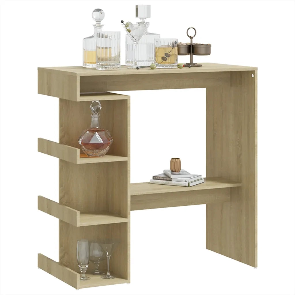 Tavolo Bar con Ripiani Rovere Sonoma 100x50x101,5 cm Truciolato 809452
