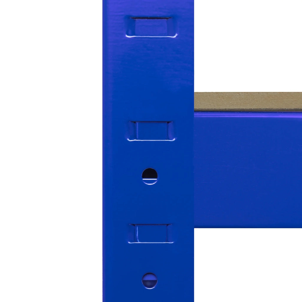 5 Scaffali in Acciaio Senza Bulloni T-Rax Blu Larghi 160cm per Magazzino e Box