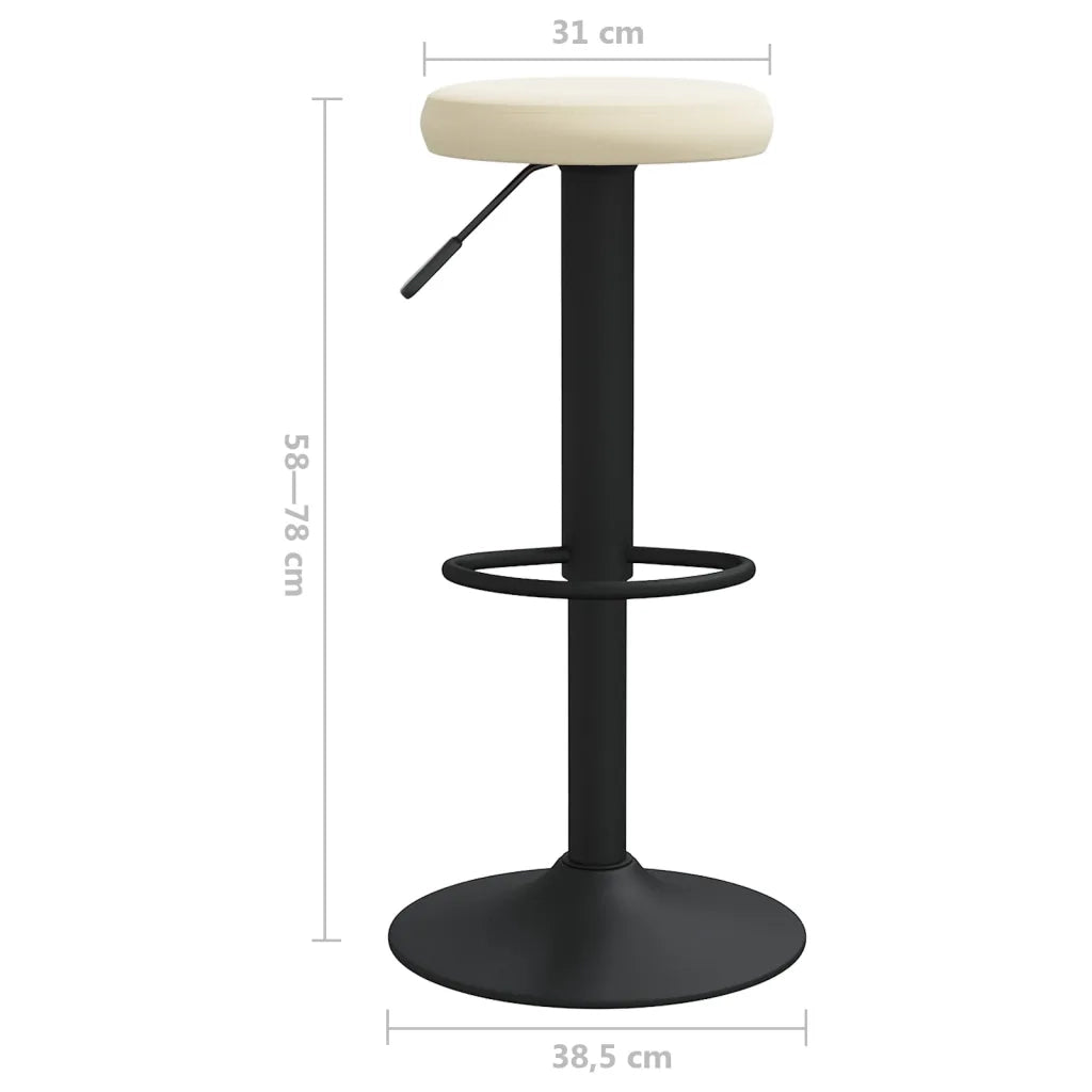 vidaXL Sedie da Bar 2 pz Crema in Velluto