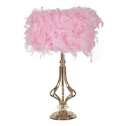 Lampada da Tavolo Piume 6, Rosa, Metallo, 25x25x54 cm