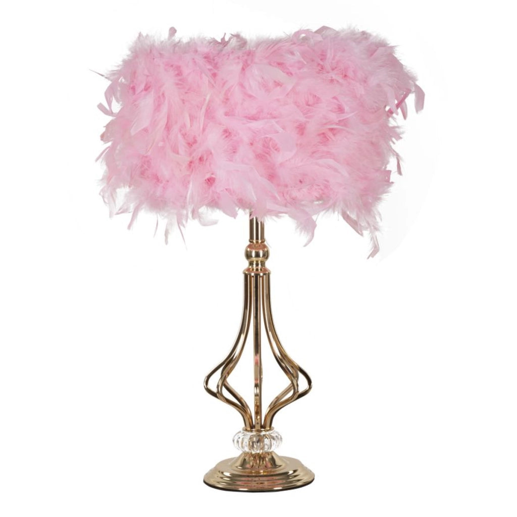 Lampada da Tavolo Piume 6, Rosa, Metallo, 25x25x54 cm