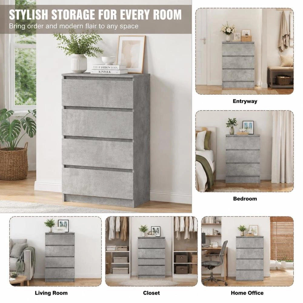 Sideboard Concrete Grey 60x35x98.5 Cm Wood-based Material
