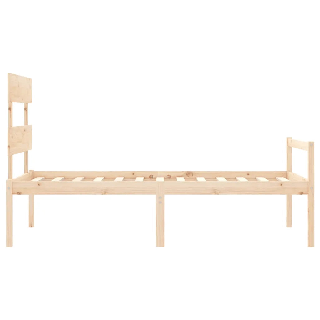 Letto per Anziani con Testiera 90x200 cm in Legno Massello 3195336
